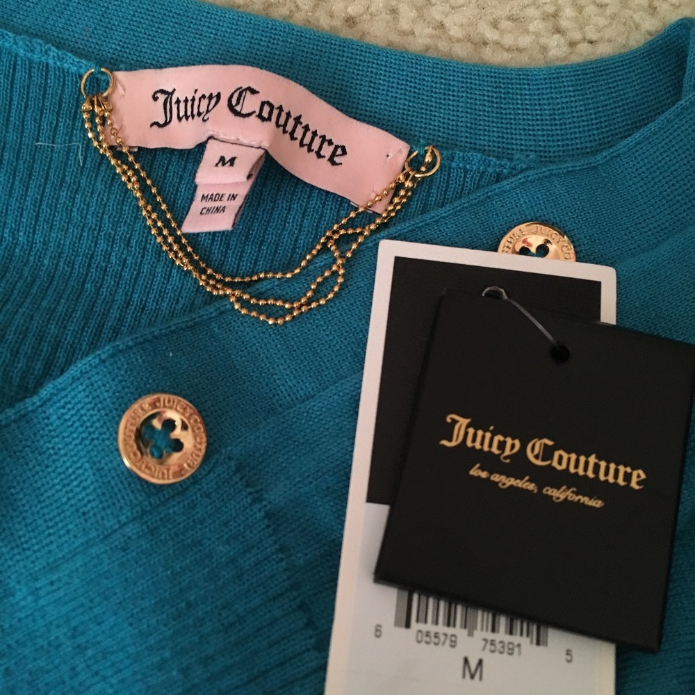 Nwt Juicy Couture loose Cardigan, M Blue sweater